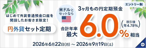 円外貨セット定期 3ヶ月もの円定期預金