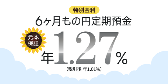 特別金利 6ヶ月もの円定期預金