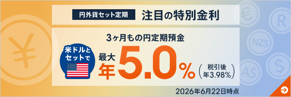 円外貨セット定期 注目の金利