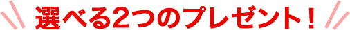 選べる2つのプレゼント!