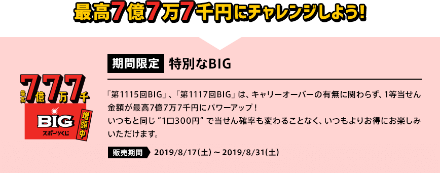 最高7億7万7千円にチャレンジしよう!
