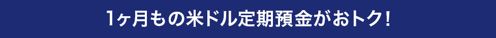 1ヶ月もの米ドル定期預金がおトク!