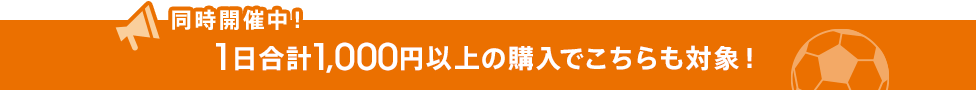 同時開催中!1日合計1,000円以上の購入でこちらも対象!