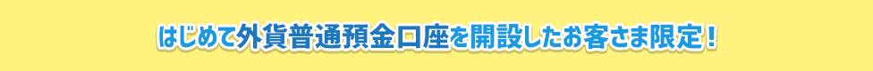 はじめて外貨普通預金口座を開設したお客さま限定!
