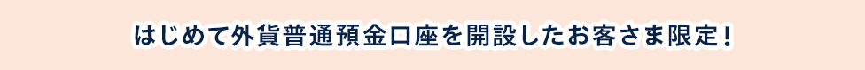 はじめて外貨普通預金口座を開設したお客さま限定！