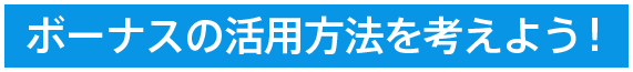 ボーナスの活用方法を考えよう!