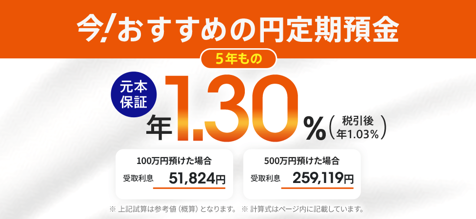 今!おすすめの円定期預金