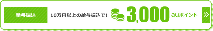 給与振込 10万円以上の給与振込で!3,000auポイント 給与振込 10万円以上の給与振込で!3,000auポイント