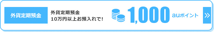 外貨定期預金 外貨定期預金10万円以上のお預入れで!1,000auポイント 外貨定期預金 外貨定期預金10万円以上のお預入れで!1,000auポイント