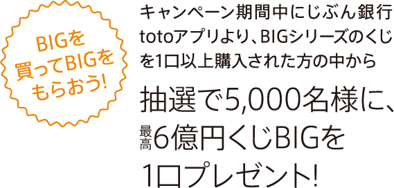 BIGを買ってBIGをもらおう!